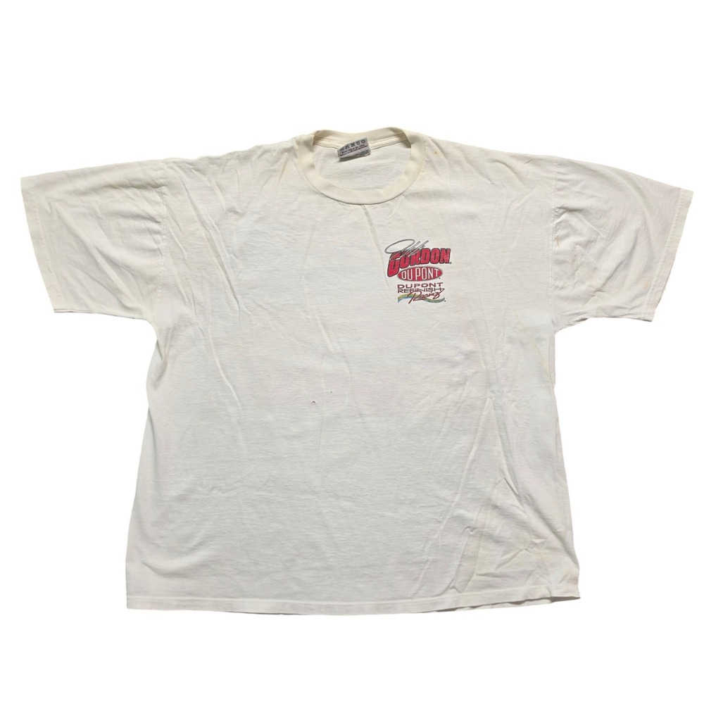 1998 Vintage T-Shirt Mens XL White Competitors View Jeff Gordon NASCAR Fearless